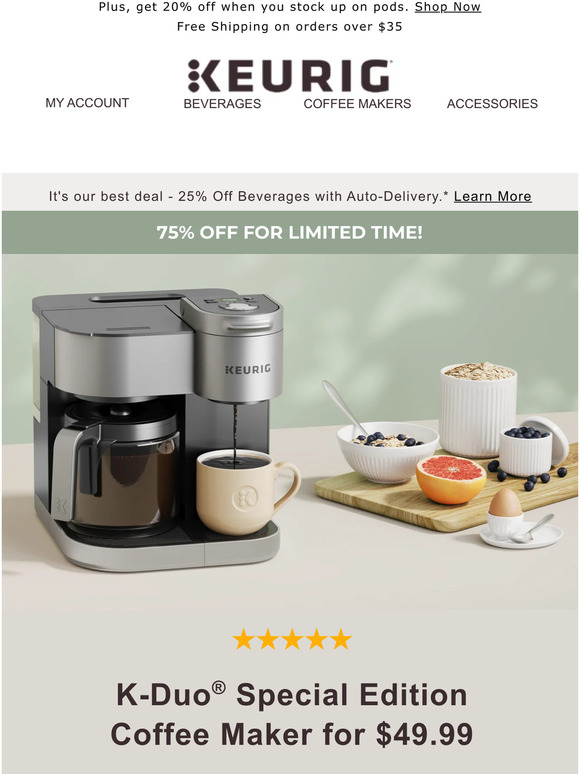 Keurig DON'T MISS OUT! Get the KDuo Special Edition Coffee Maker For