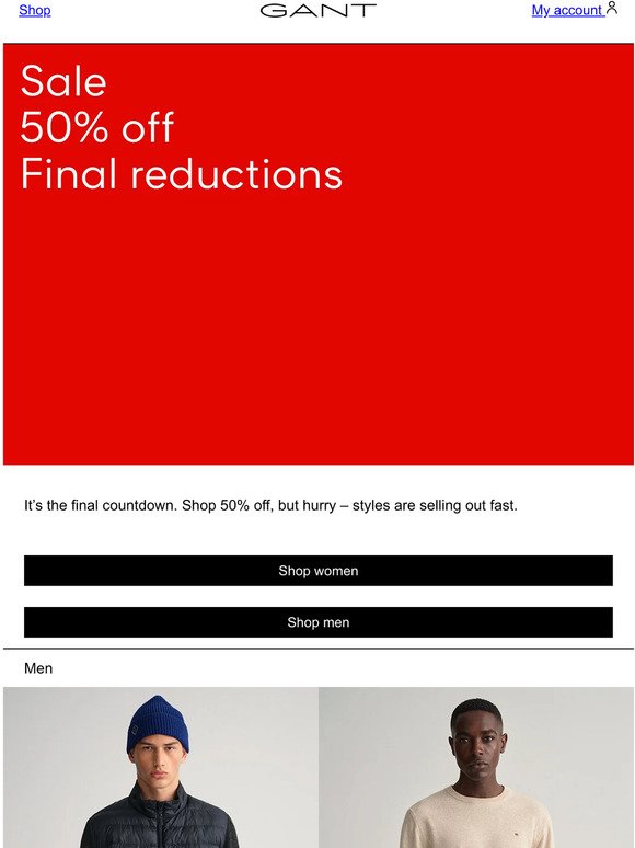 Final reductions: 50% off