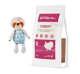 Dr.Huggy supreme dog nutrition indyk z kaczką i batatami, 2kg + Zabawka pluszowa CHIQUITOS GRATIS