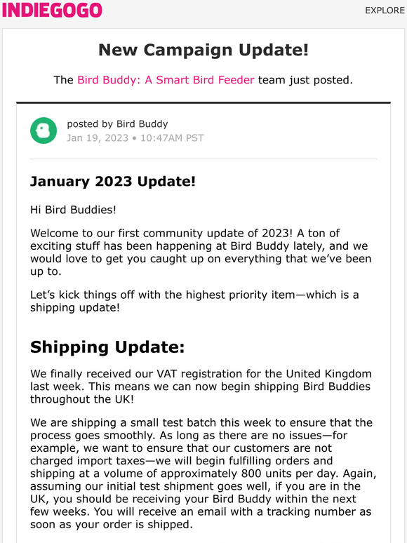 Bird Buddy on X: We are thrilled to reveal the early development