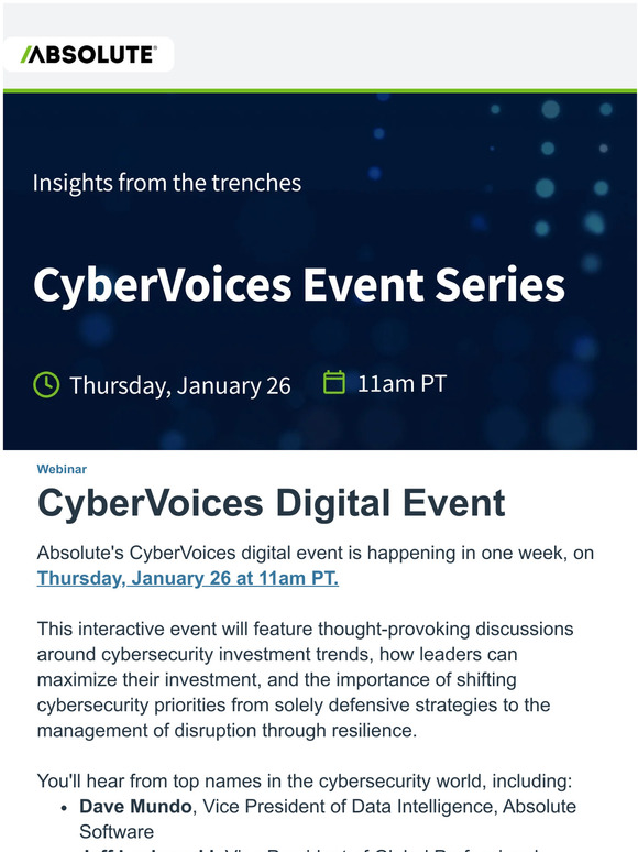 CyberVoices Webinar - The latest from cyber security legends