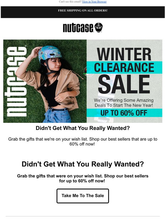 Winter Clearance Sale! Up to 60% off closeout styles