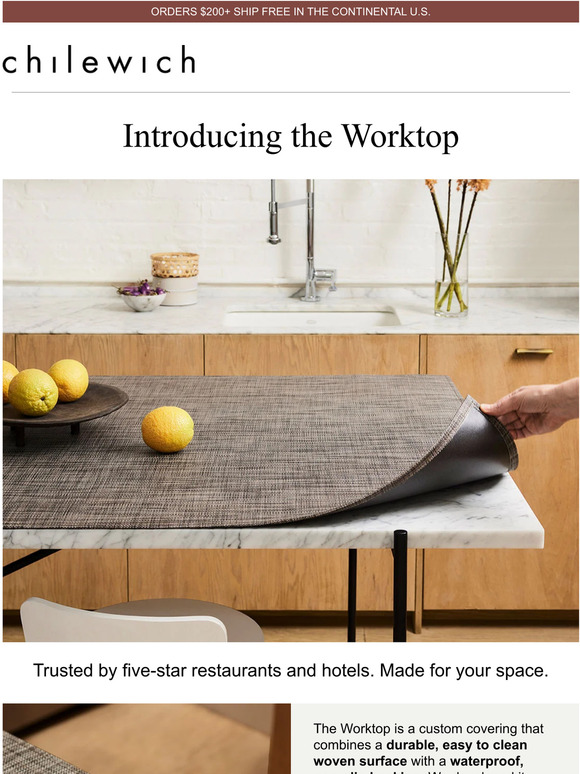 Chilewich Introducing the Worktop A Custom Cover for Any Surface Milled