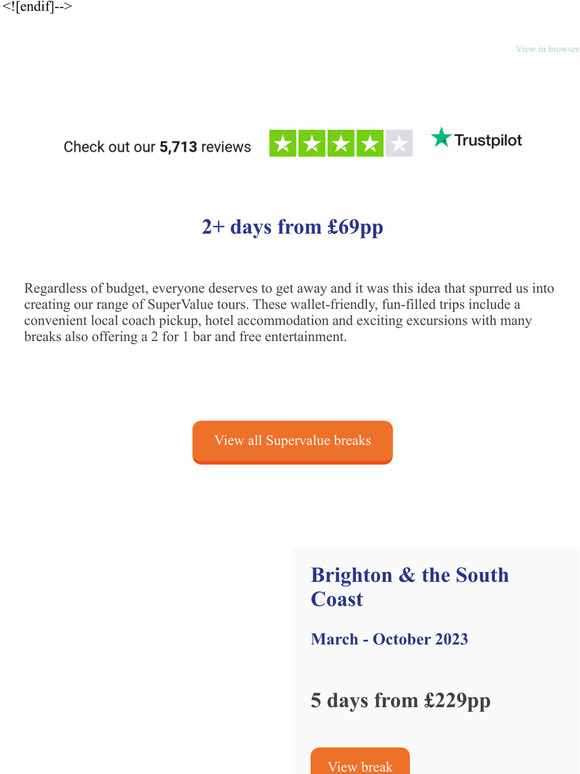 National Holidays SuperValue Breaks Top Picks Open a world of possibilities with our