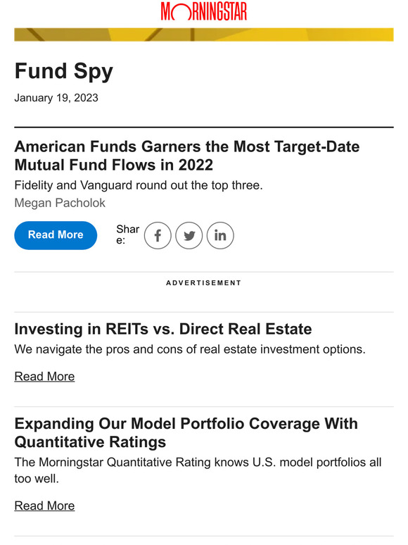 Morningstar Inc. The Role of Real Estate Investments in a Portfolio