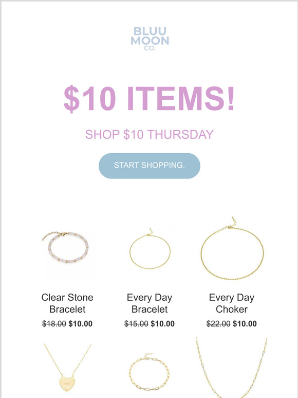 IT'S $10 THURSDAY!