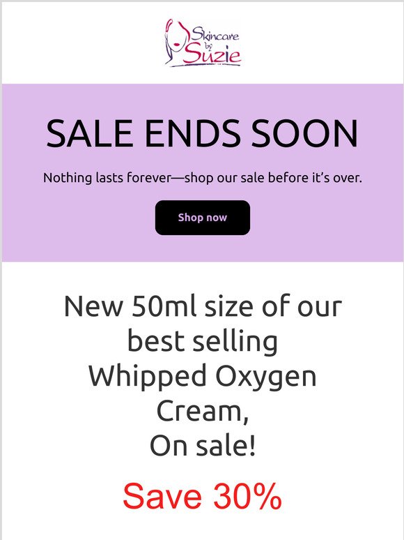 Hey —  New 50ml size of our best selling Whipped Oxygen Cream, On sale!