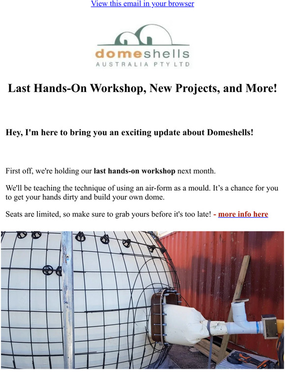Domeshells News Update - Workshops, Projects and More