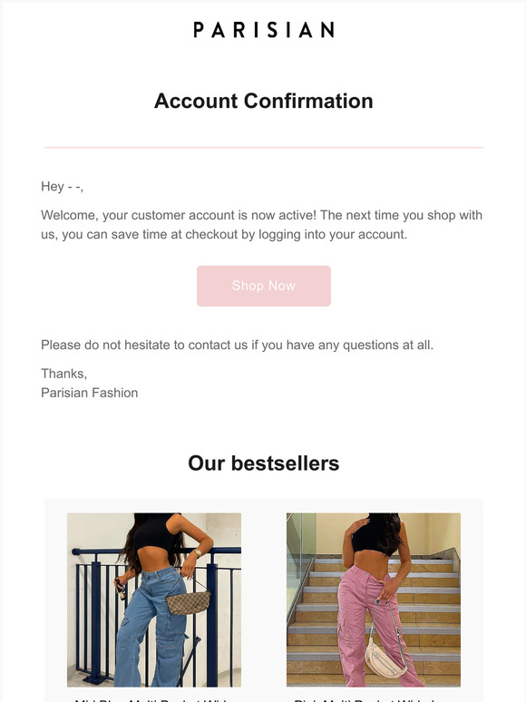 Customer account confirmation