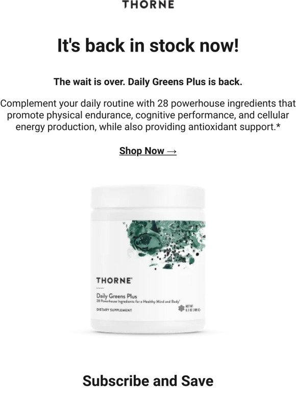  Thorne: Daily Greens Plus