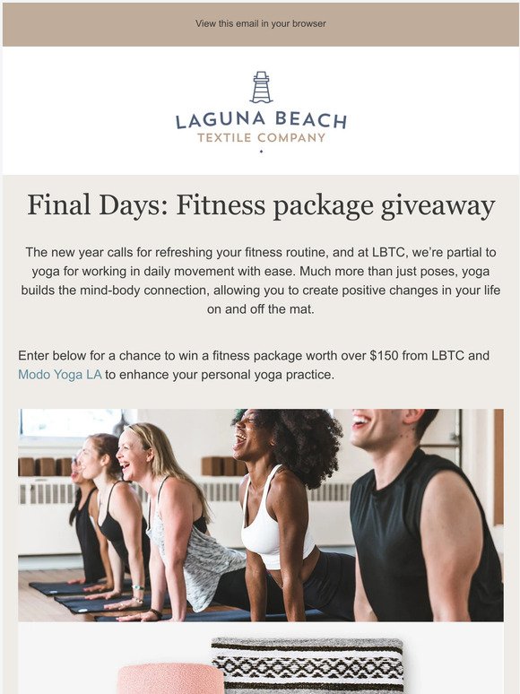 FINAL DAYS: Enter to win a fitness package from LBTC and Modo Yoga LA