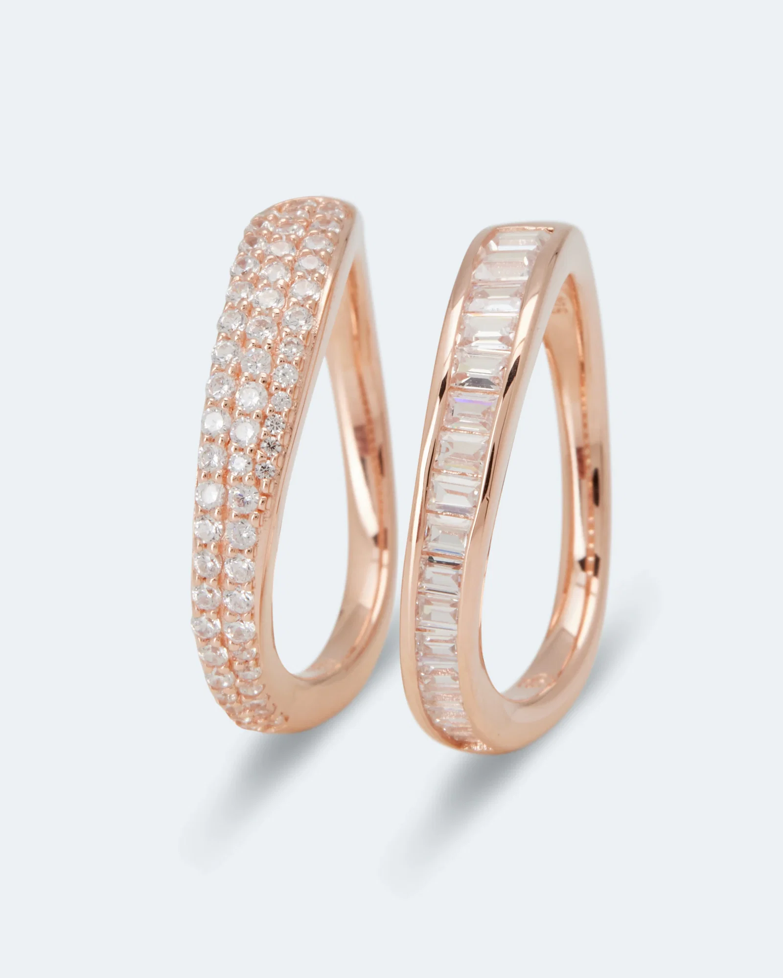 2er Ring-Set mit Zirkonia
