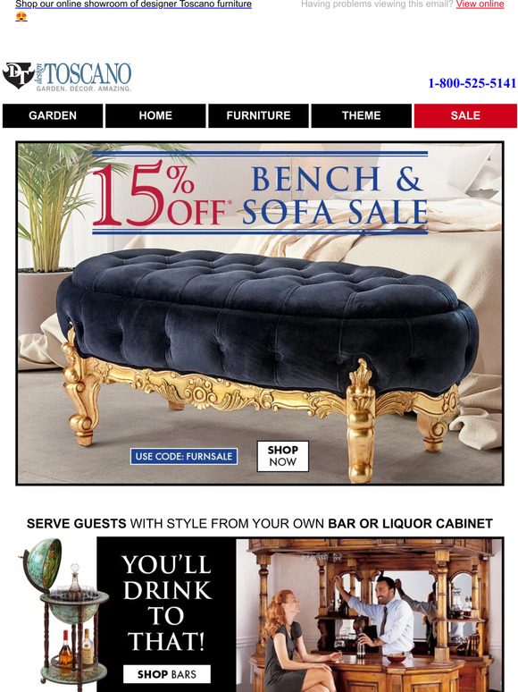 Design Toscano SHOP 15 Off Furniture* Couches & Benches with built