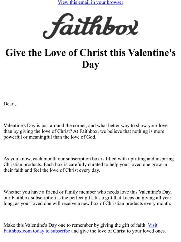 Give the Love of Christ this Valentine's Day