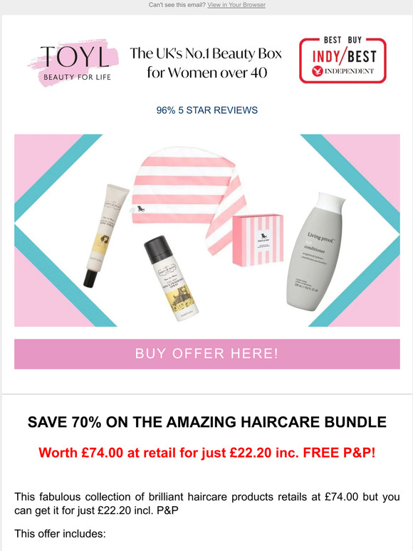 Save 70% on our Amazing Haircare Offer