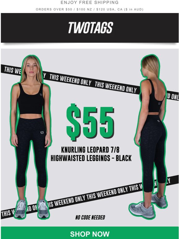 $55 Knurling 7/8 Black Leggings this weekend!🙌