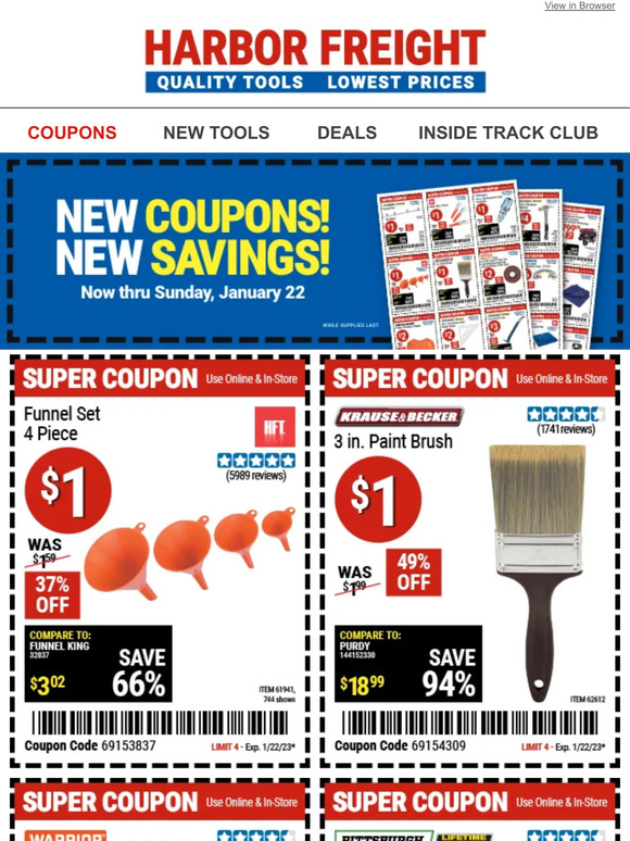 Harbor Freight Tools New Deals Just Added Open To Start Saving Milled