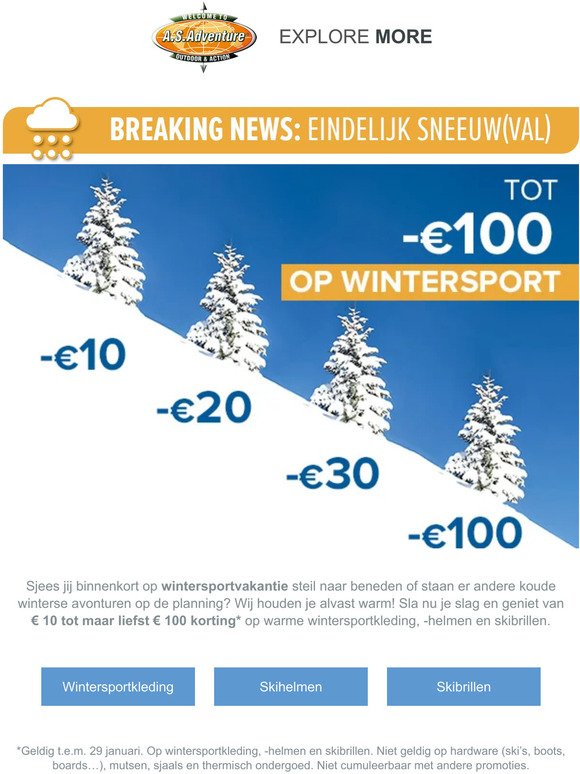 Tot -€ 100 korting en tot +100 cm sneeuw!