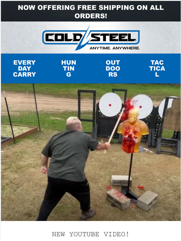 Cold Steel Ballistic Dummy Demo New YouTube Video Milled