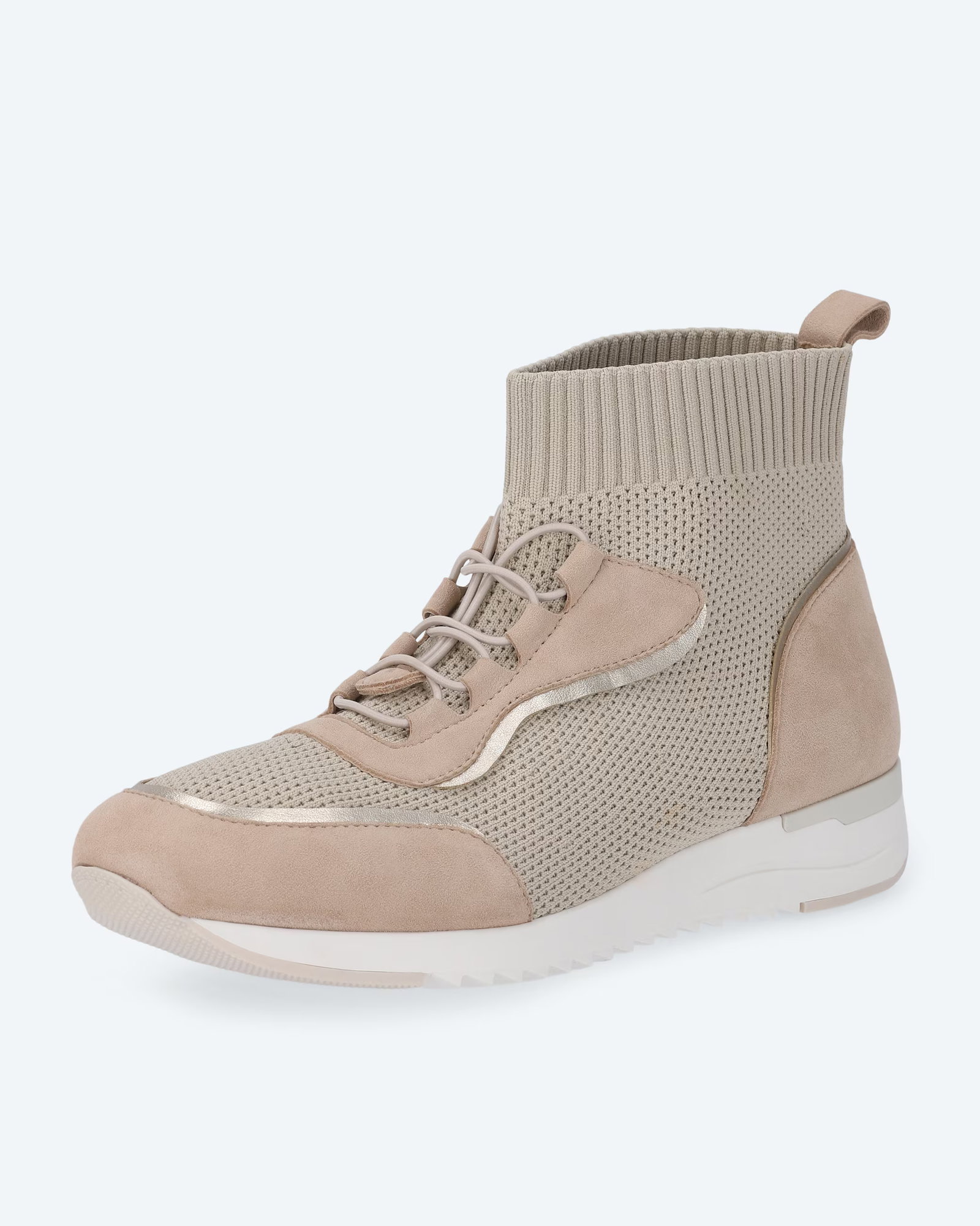 Stretch Sneaker mit Ziegenleder, knöchelhoch