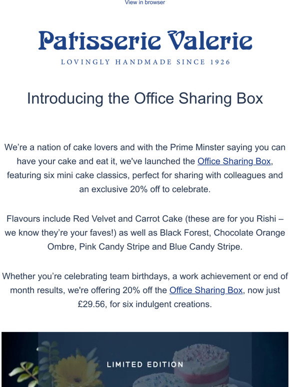 Patisserie Valerie: Introducing the Office Sharing Box | Milled