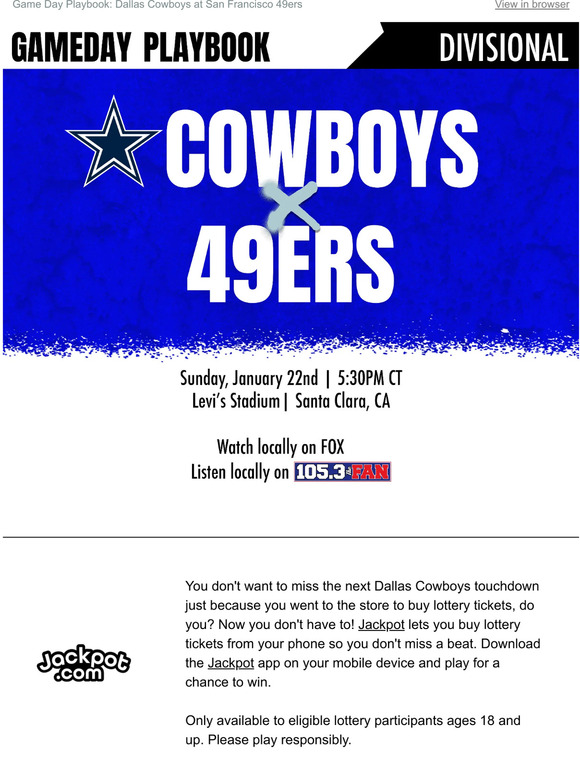 Game Day Playbook Dallas Cowboys at San