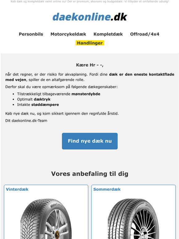 De rigtige dæk til at undgå akvaplaning