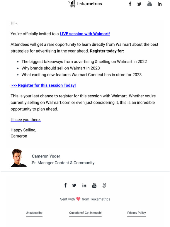 LAST CHANCE ⚠️ LIVE with Walmart - Registration Ending Soon