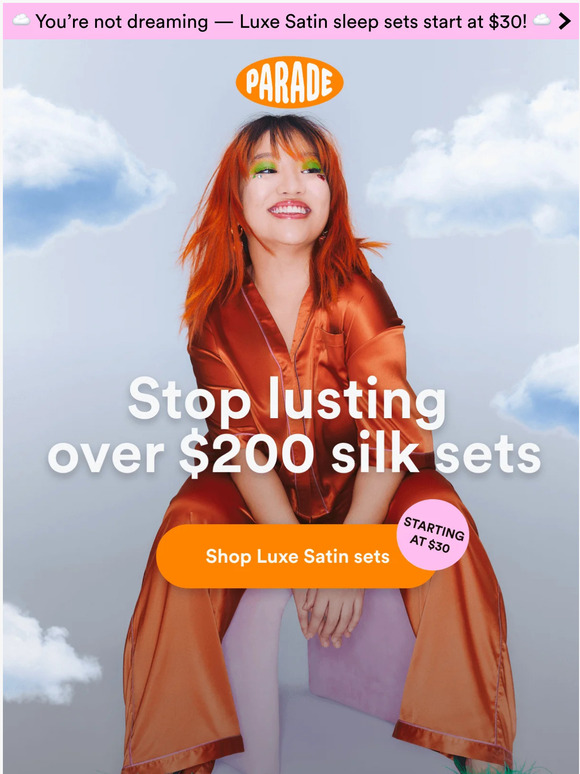 Parade 30 sustainable satin sleep sets!! Milled