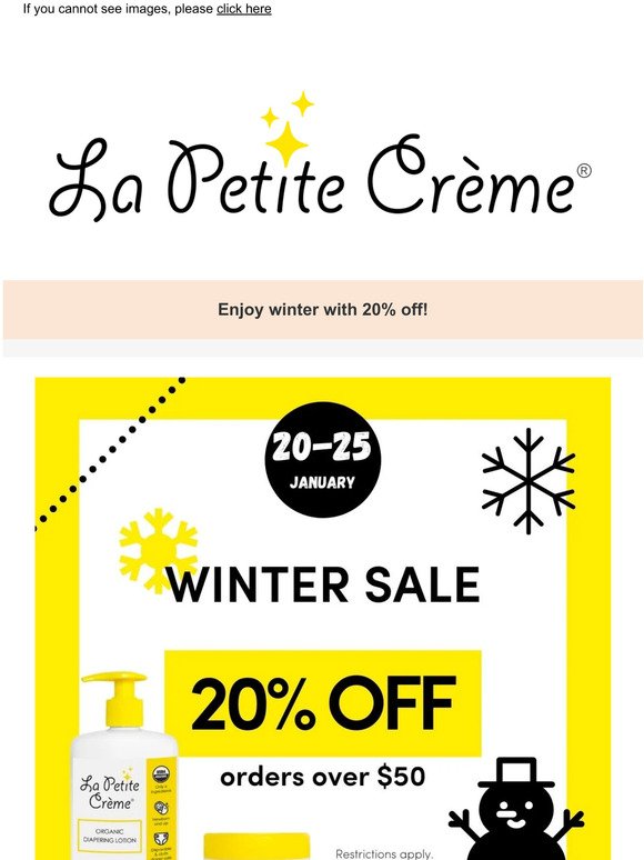 💛 ❄️La Petite Creme winter sale is on | 20% OFF ⛄💛
