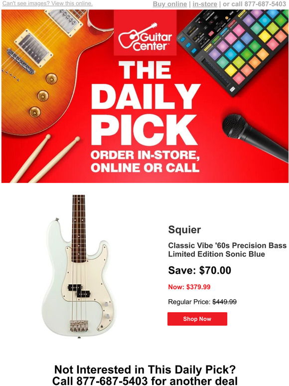 Guitar Center Daily Pick Uncover your deal of the day Milled