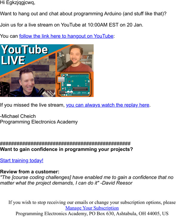 Live Arduino Show 🥪  starting in 30 minutes...