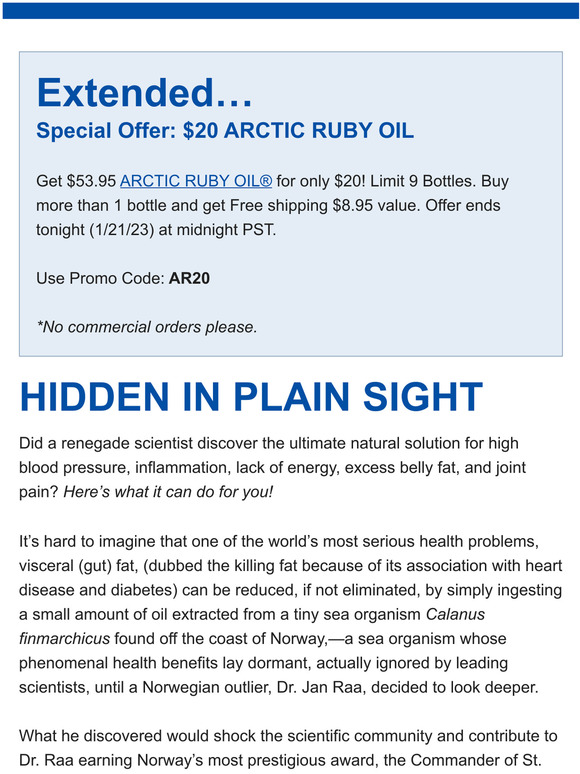 IMMUNOCORP 2O Arctic Ruby Oil—EXTENDED Milled