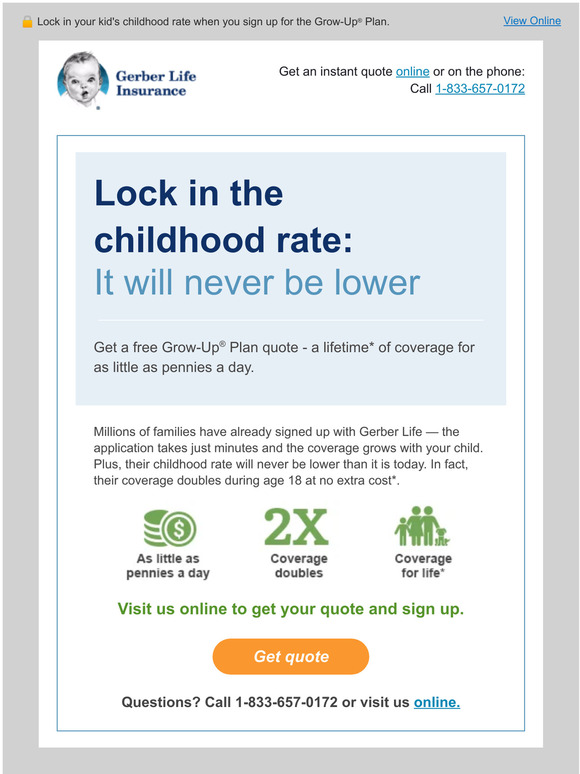 Gerber Life Insurance Final notice Get the lowest possible rate Milled