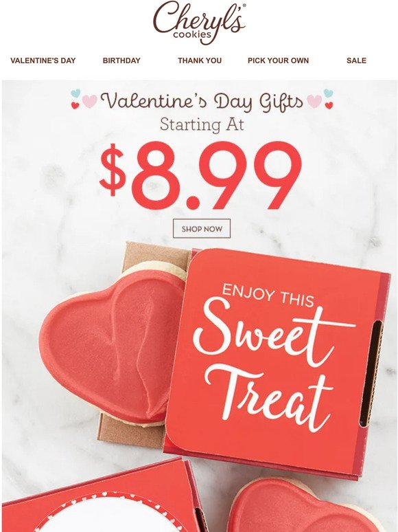 Starting at $8.99, send sweet Valentine’s Day greetings.