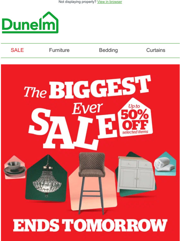Dunelm Up to 50 off sale ends TOMORROW Milled
