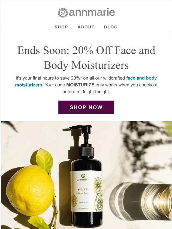 Final hours: Save, Moisturize and Glow