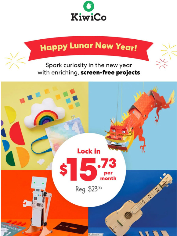 KiwiCo Try KiwiCo for only 15.73/month (Reg. 23.95) with Lunar New