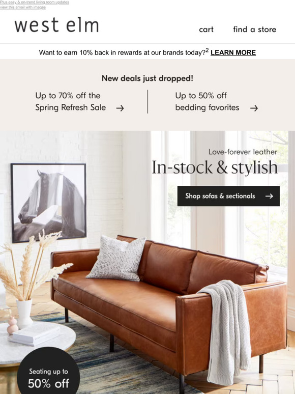 West Elm Save on seating—up to 50 off Milled