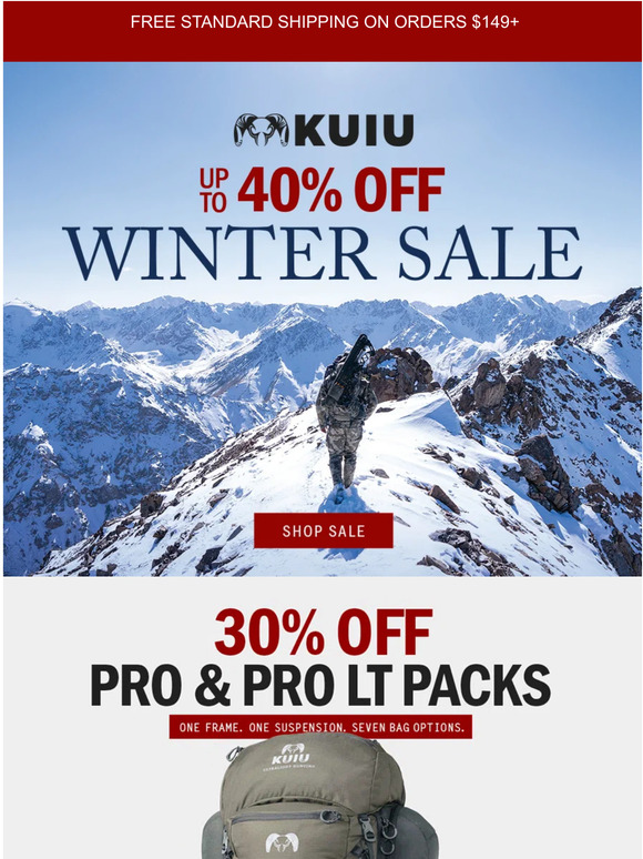 kuiu Save 30 on PRO & PRO LT Packs! Milled