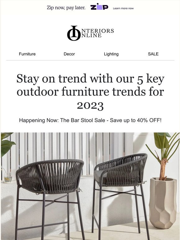 Stay on trend with our 5 key outdoor furniture trends for 2023