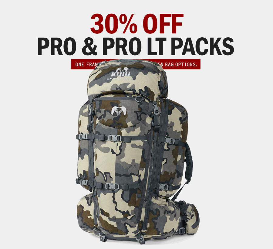KUIU Save 30 on PRO & PRO LT Packs! Milled