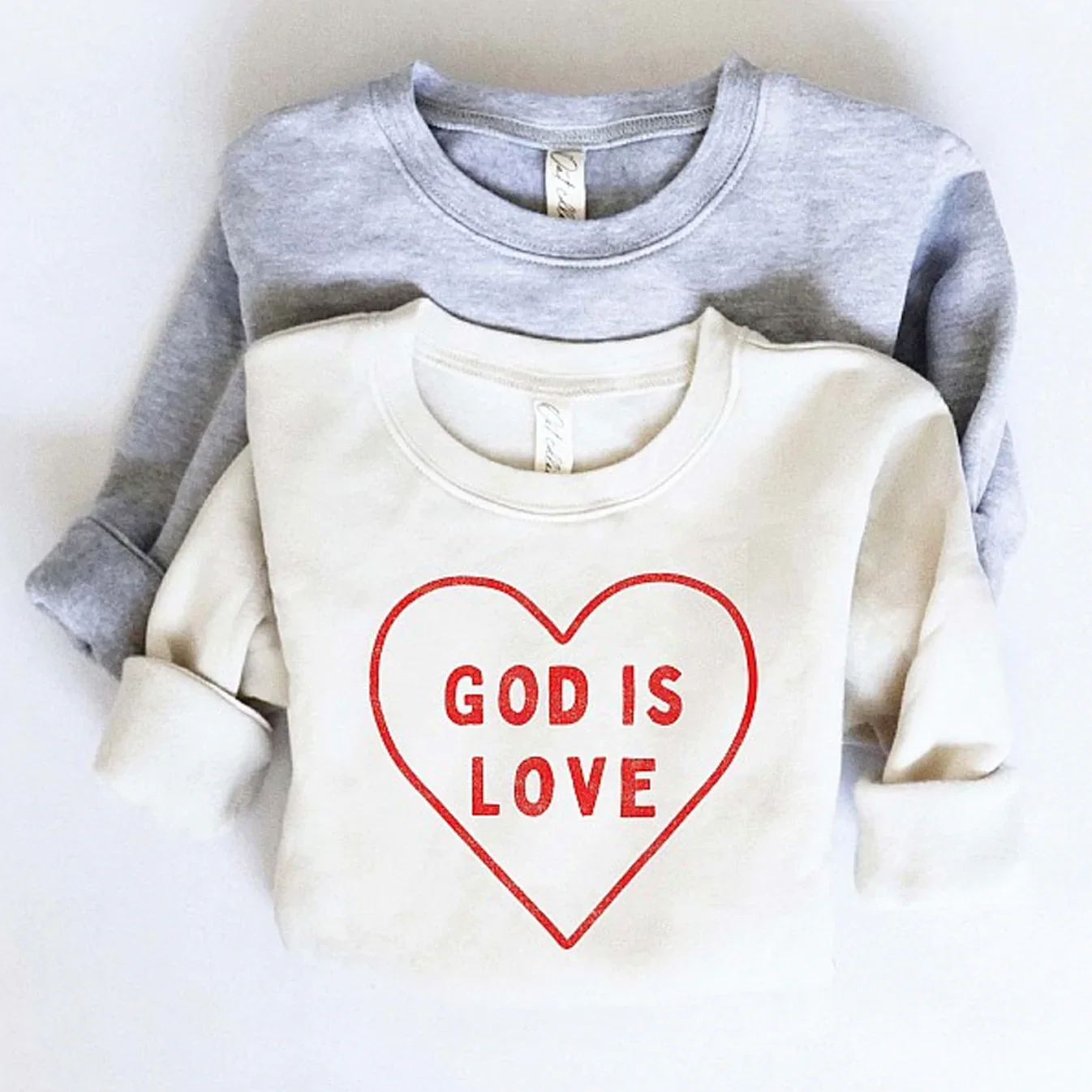Image of God Is Love Toddler Graphic Sweatshirt, Heather Dust