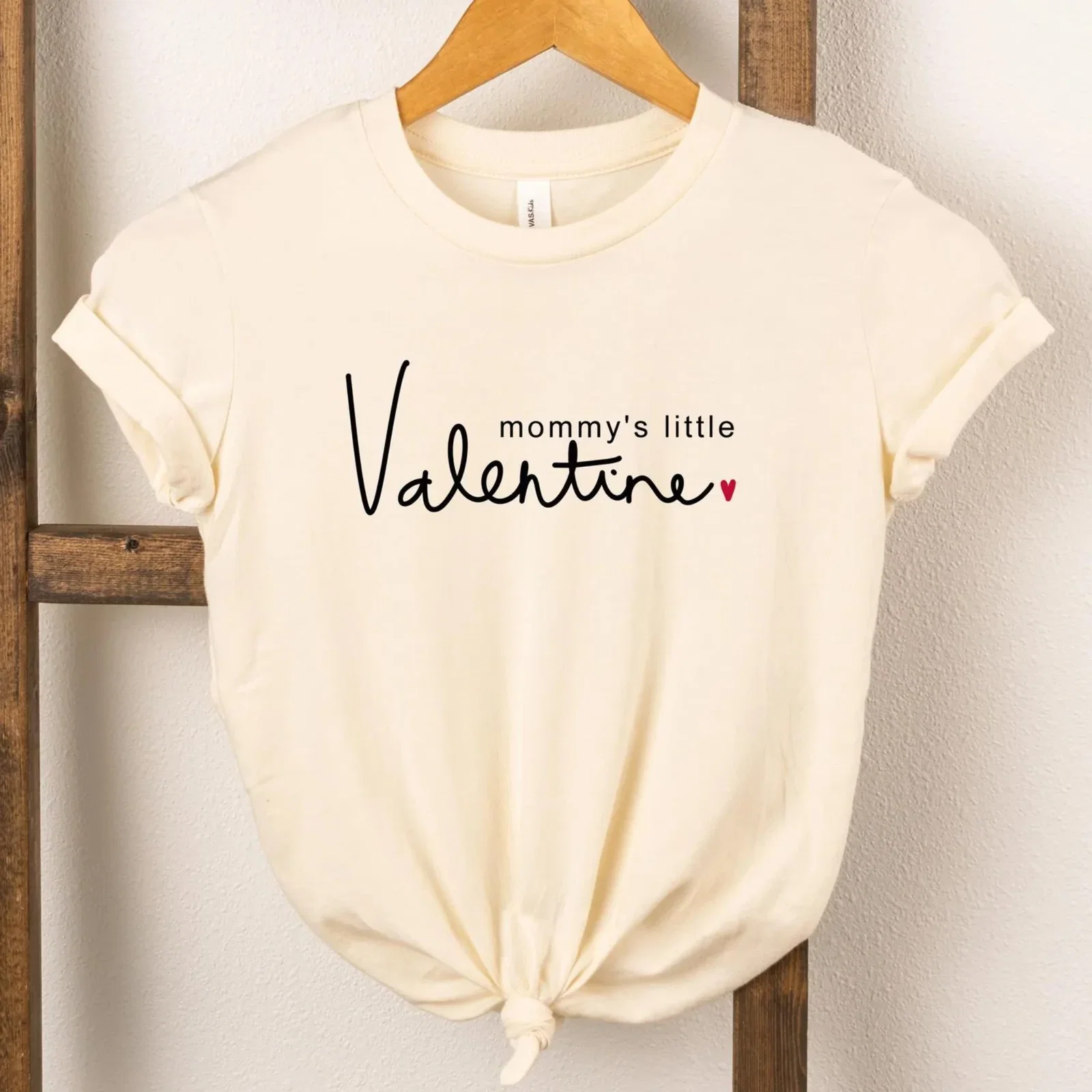 Image of Mommy's Little Valentine Short Sleeve Tee, Cream