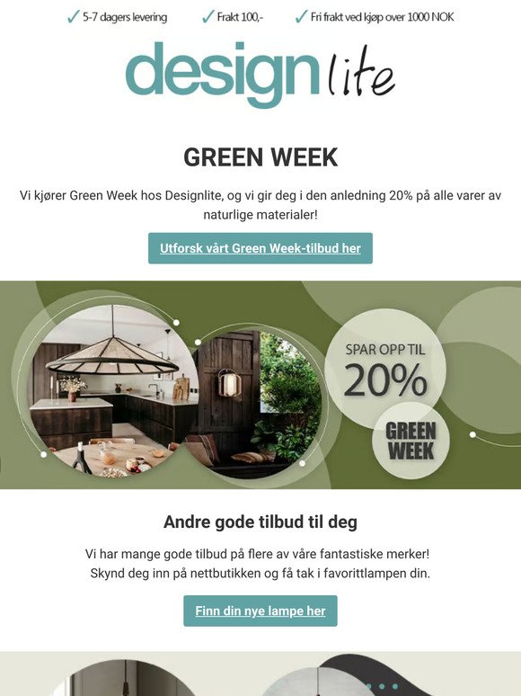 Utforsk vårt Green Week-tilbud her - spar opp til 20 % ✨