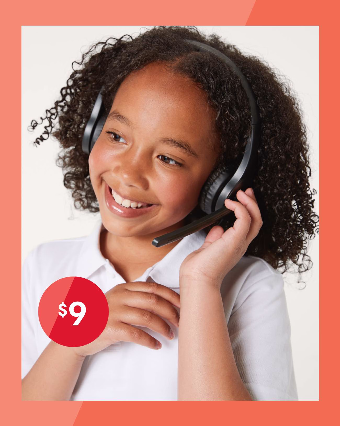 Overhead boom microphone headphones.