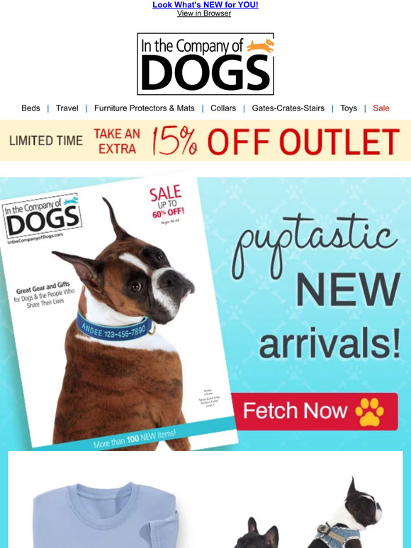 In The Company of Dogs What's Up? Your New Catalog Don't Wait, Shop