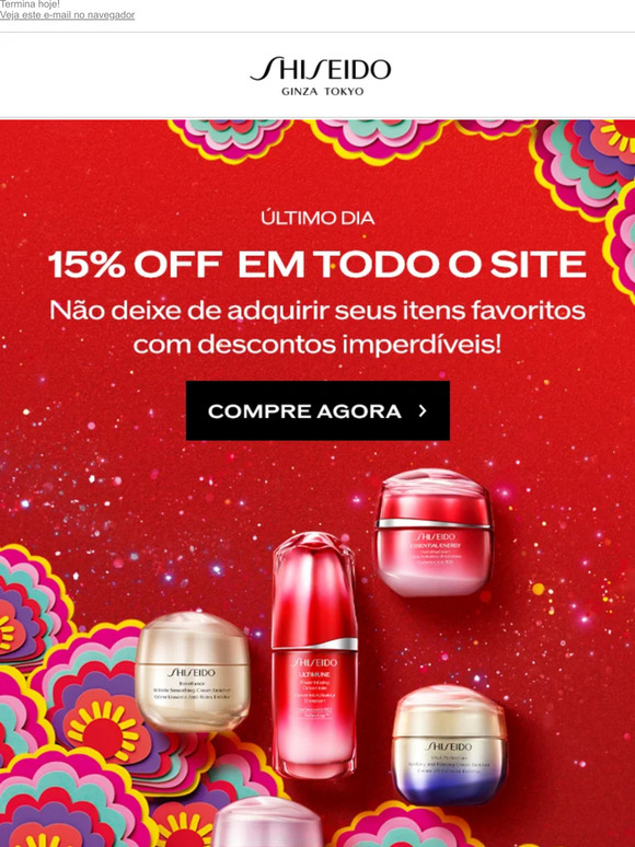 15% OFF em TODO O SITE. Últimos momentos.