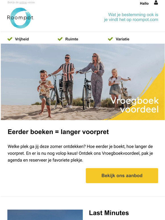 Vroegboekvoordeel: boek nu jouw favoriete plekje voor de zomer