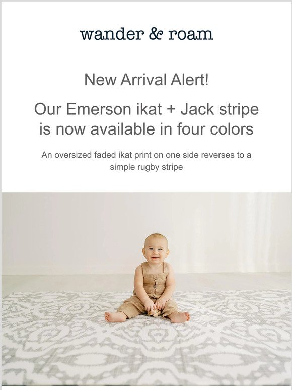 NEW ARRIVAL ALERT - the Emerson ikat + Jack stripe is now available in 4 colors
